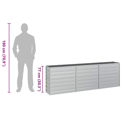 Garden Raised Bed 240x40x77 cm Galvanized Steel Silver