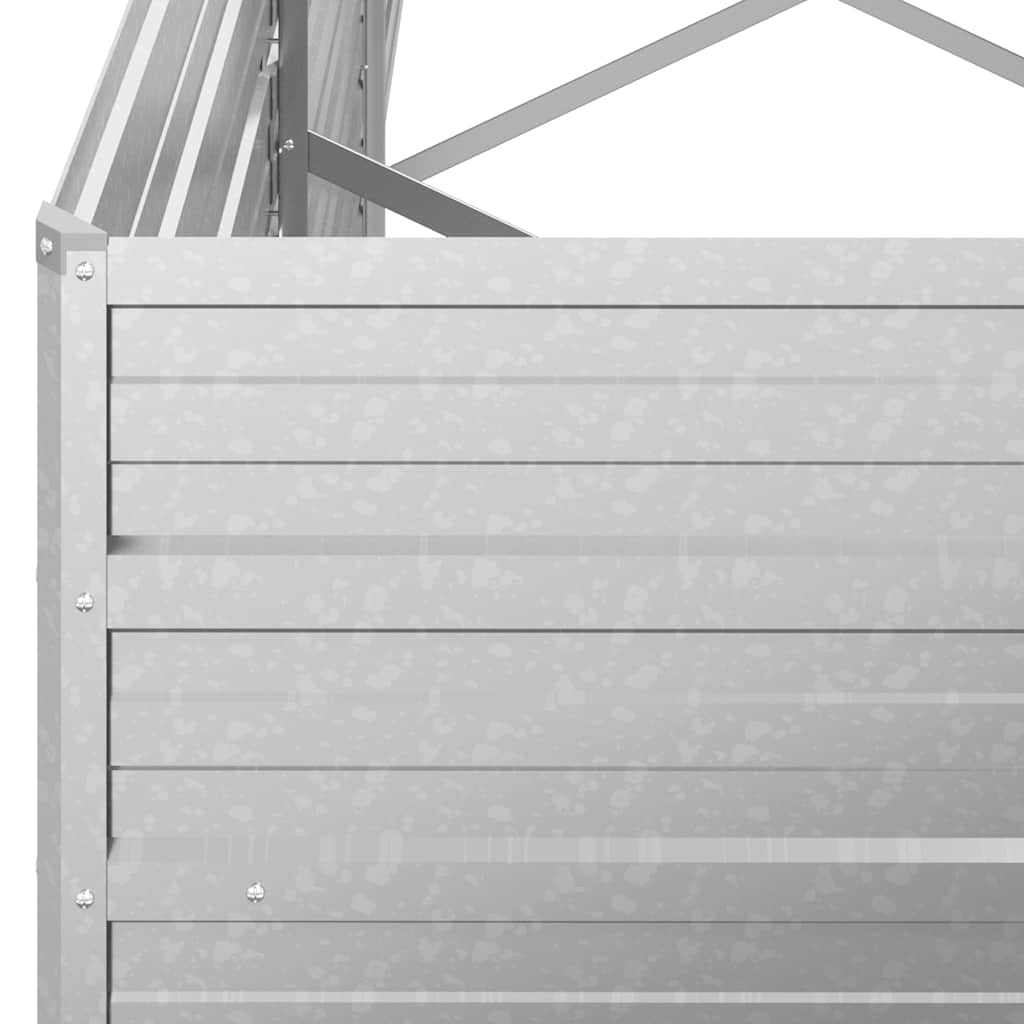 Garden Raised Bed 240x80x45 cm Galvanized Steel Silver