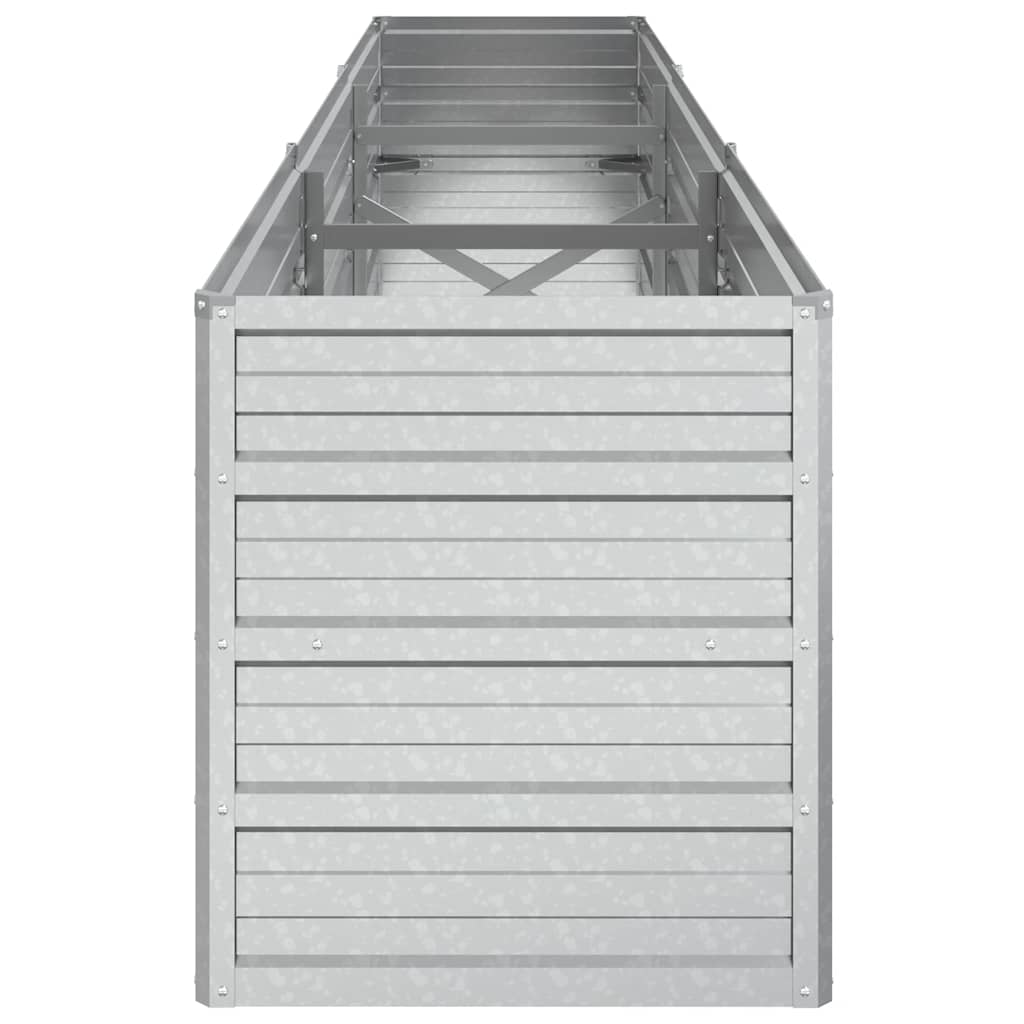 Garden Raised Bed 240x40x45 cm Galvanized Steel Silver