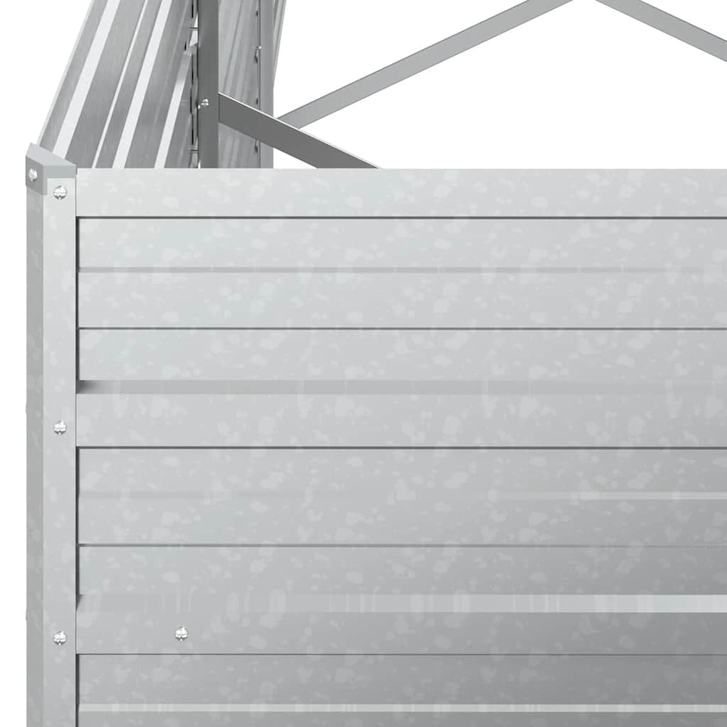 Garden Raised Bed 320x80x77 cm Galvanized Steel Silver