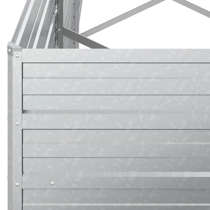 Garden Raised Bed 320x80x77 cm Galvanized Steel Silver