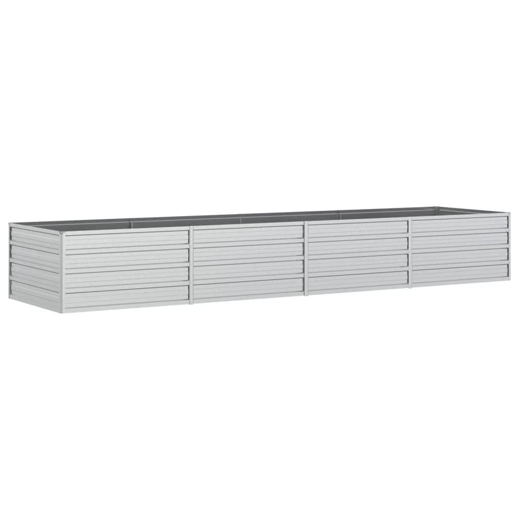Garden Raised Bed 320x80x45 cm Galvanized Steel Silver