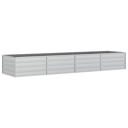 Garden Raised Bed 320x80x45 cm Galvanized Steel Silver