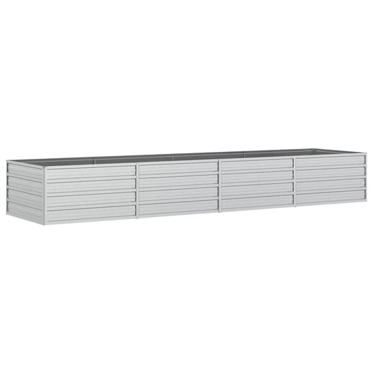Garden Raised Bed 320x80x45 cm Galvanized Steel Silver