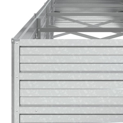 Garden Raised Bed 320x80x45 cm Galvanized Steel Silver