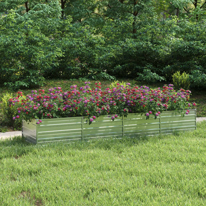 Garden Raised Bed 320x80x45 cm Galvanized Steel Silver