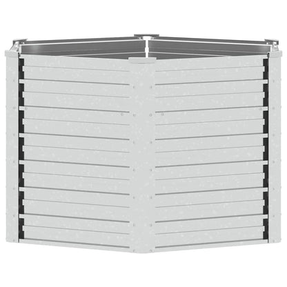 Garden Raised Bed 129x77 cm Galvanized Steel Silver