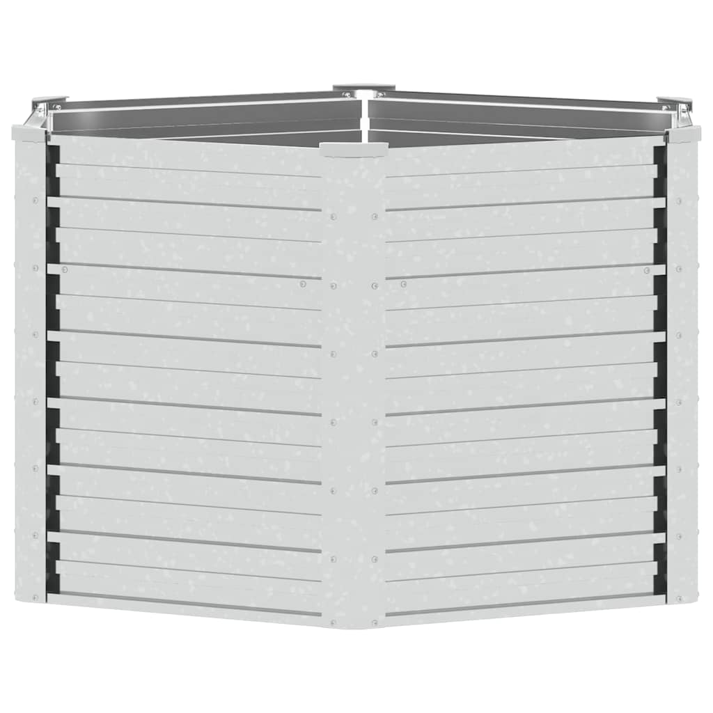 316898 vidaXL Garden Raised Bed 129x77 cm Galvanized Steel Silver