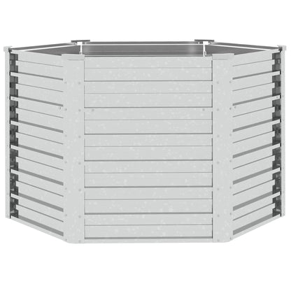 Garden Raised Bed 129x77 cm Galvanized Steel Silver