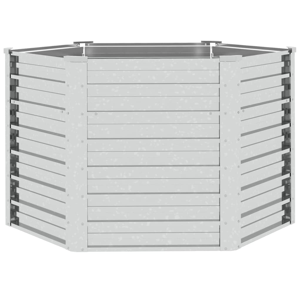 316898 vidaXL Garden Raised Bed 129x77 cm Galvanized Steel Silver