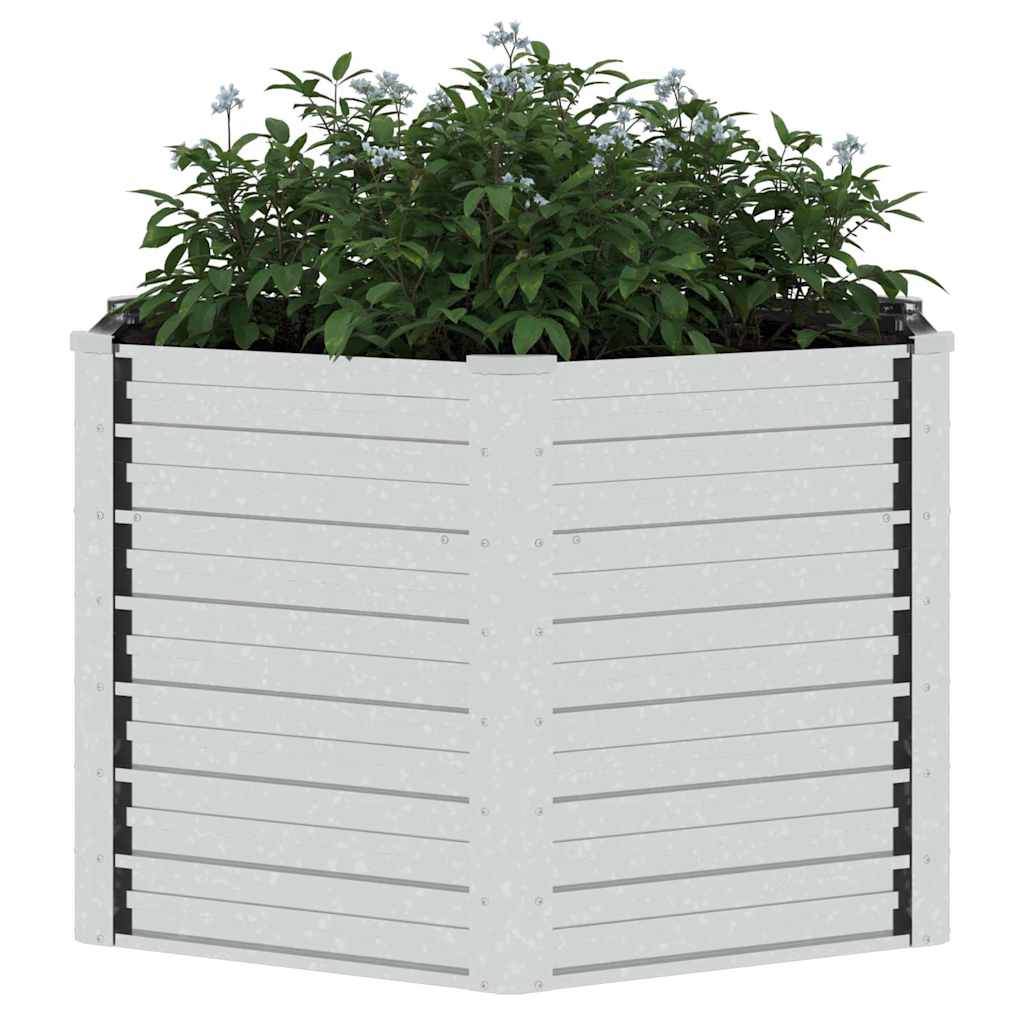 316898 vidaXL Garden Raised Bed 129x77 cm Galvanized Steel Silver