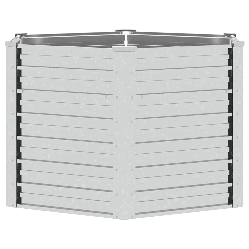 Garden Raised Bed 129x77 cm Galvanized Steel Silver