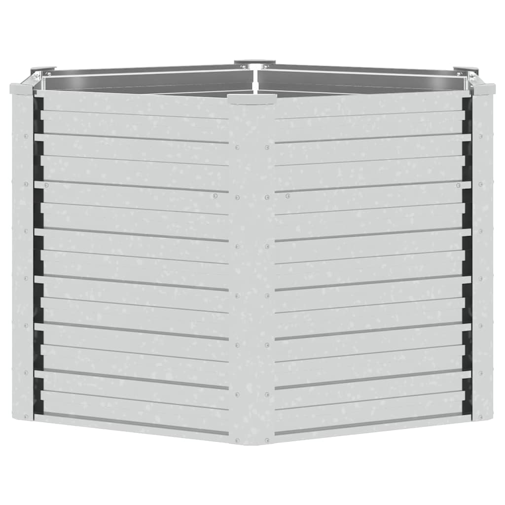 316898 vidaXL Garden Raised Bed 129x77 cm Galvanized Steel Silver
