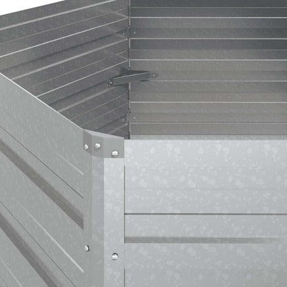 Garden Raised Bed 129x77 cm Galvanized Steel Silver