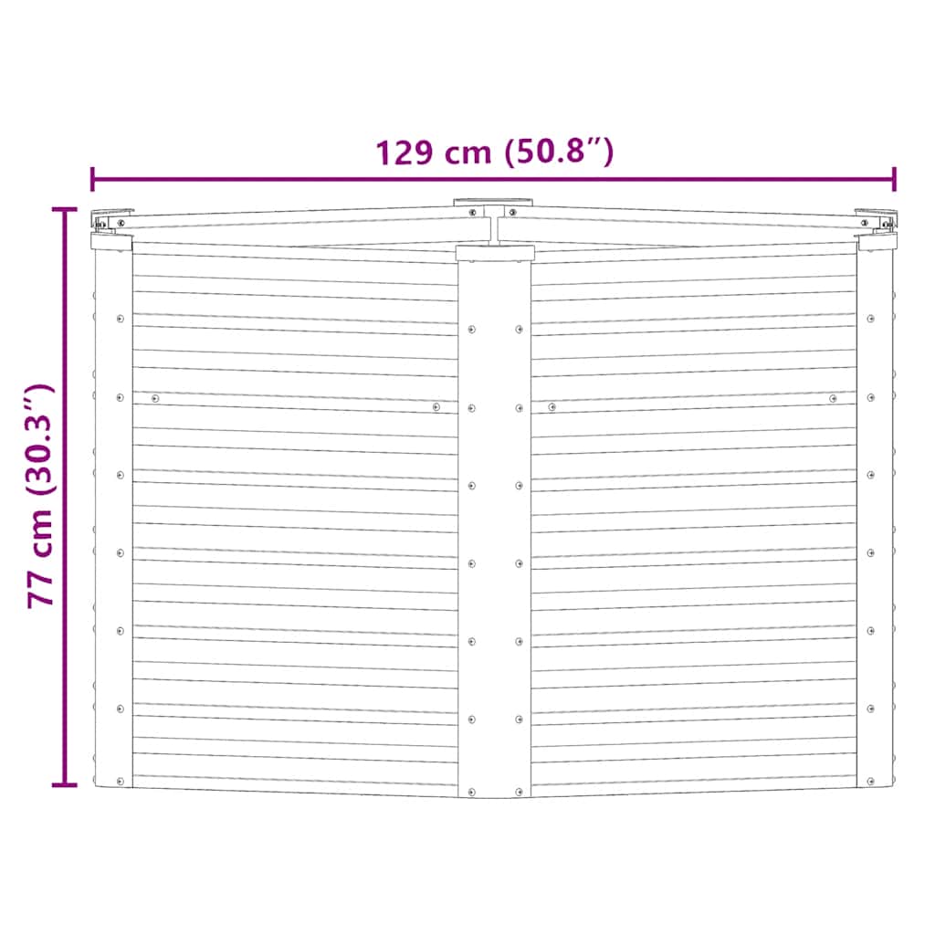 Garden Raised Bed 129x77 cm Galvanized Steel Silver