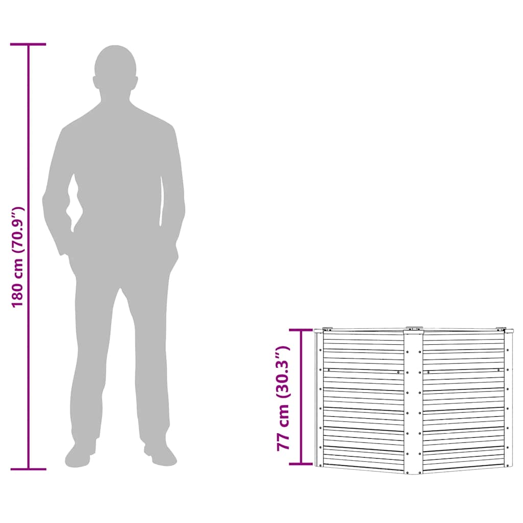 Garden Raised Bed 129x77 cm Galvanized Steel Silver