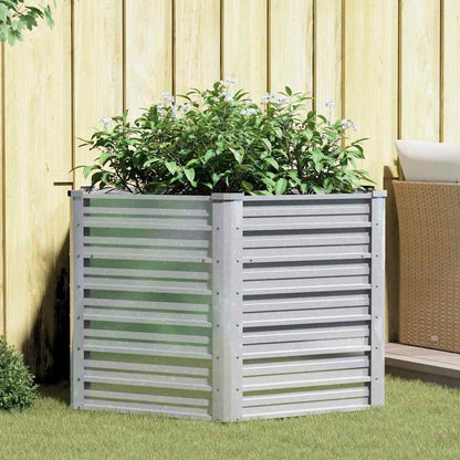 316898 vidaXL Garden Raised Bed 129x77 cm Galvanized Steel Silver