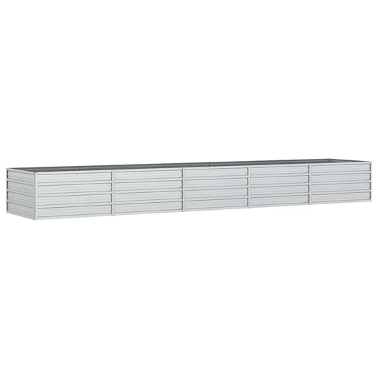 Garden Raised Bed 400x80x45 cm Galvanized Steel Silver