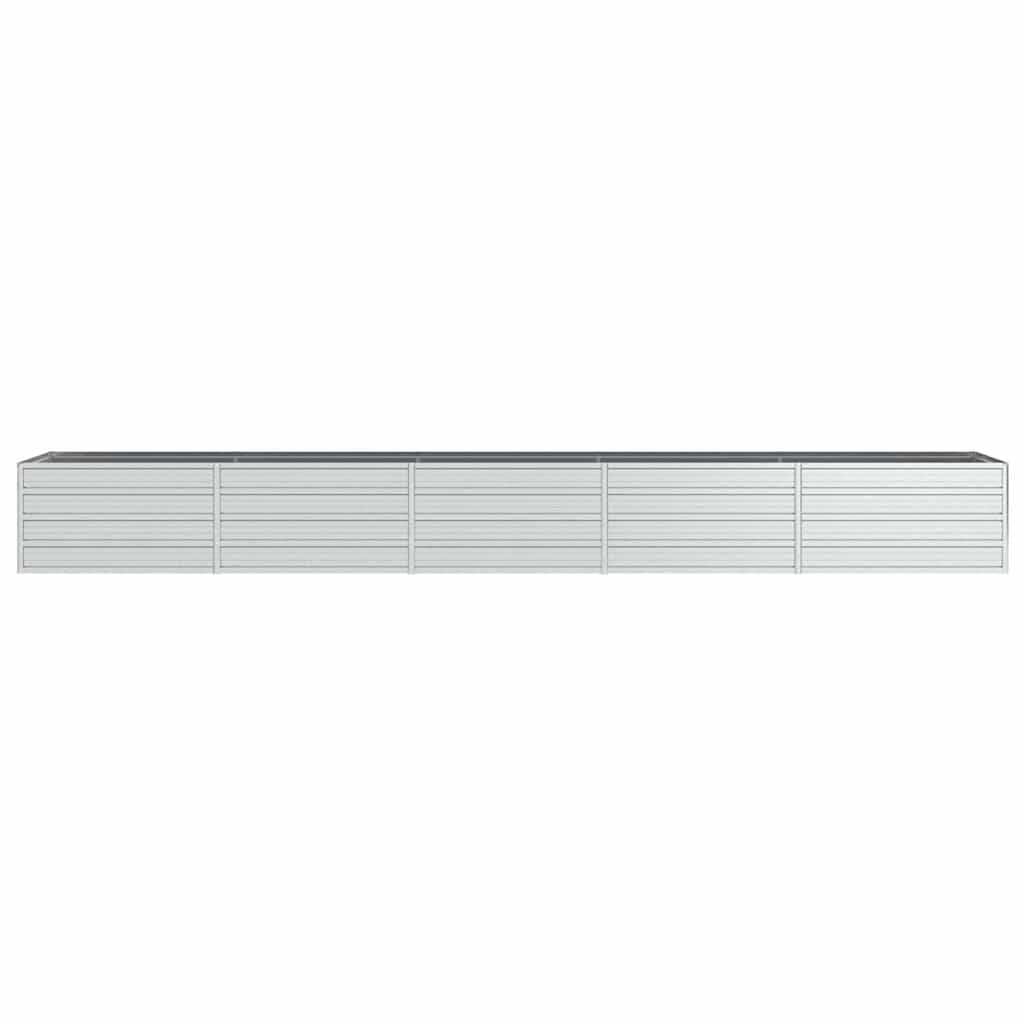 Garden Raised Bed 400x80x45 cm Galvanized Steel Silver