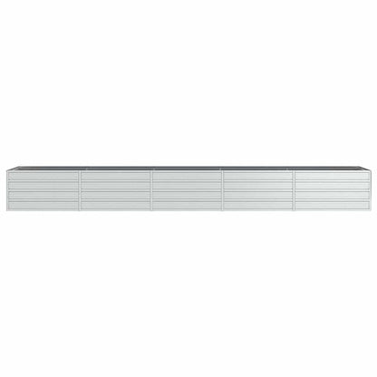 Garden Raised Bed 400x80x45 cm Galvanized Steel Silver