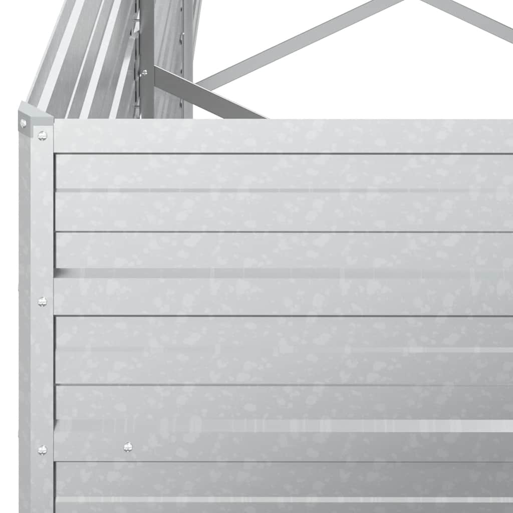 Garden Raised Bed 400x80x45 cm Galvanized Steel Silver