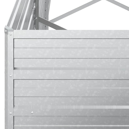 Garden Raised Bed 400x80x45 cm Galvanized Steel Silver