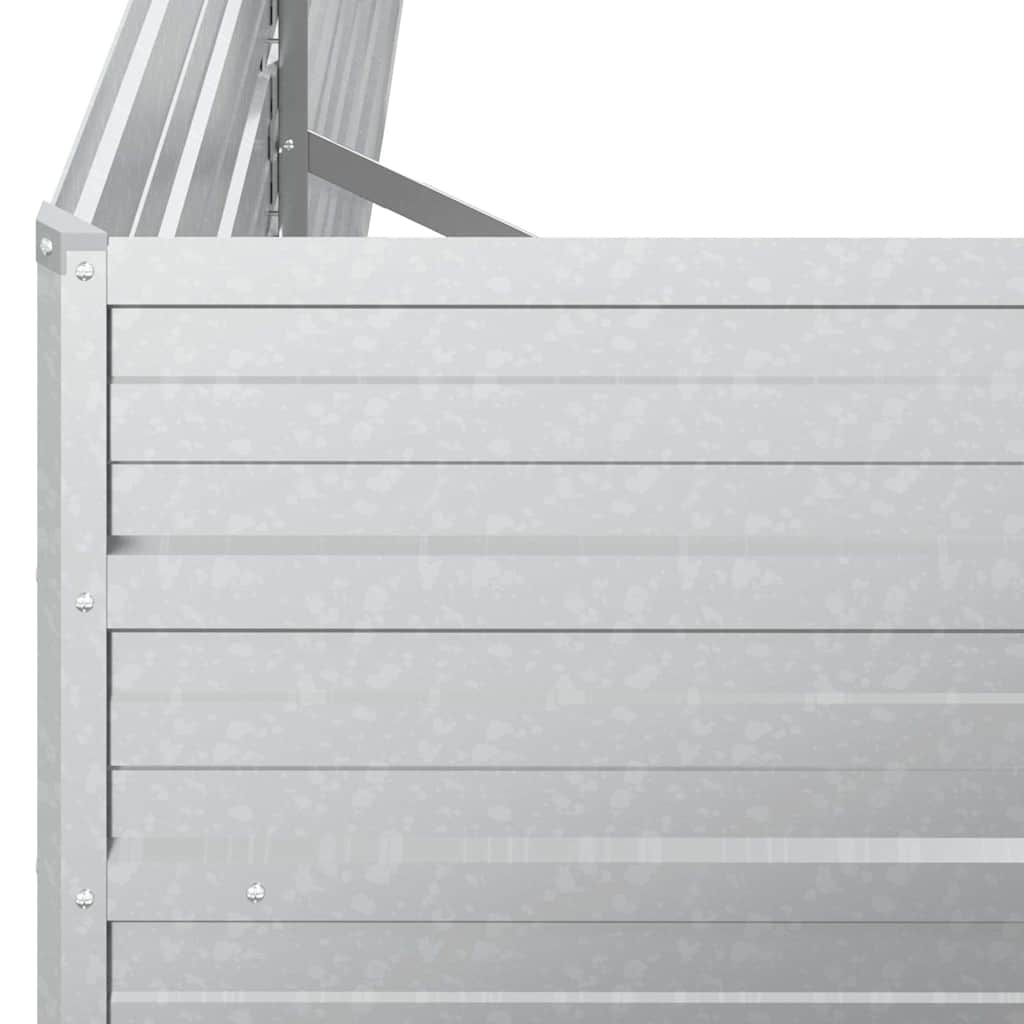 Garden Raised Bed 400x80x77 cm Galvanized Steel Silver