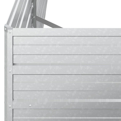 Garden Raised Bed 400x80x77 cm Galvanized Steel Silver