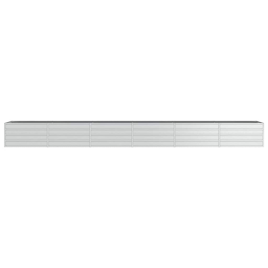 Garden Raised Bed 480x80x45 cm Galvanized Steel Silver