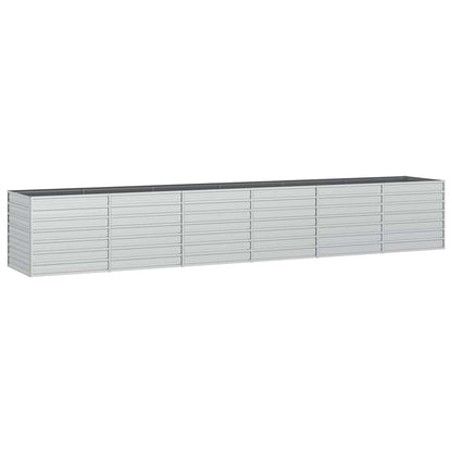 Garden Raised Bed 480x80x77 cm Galvanized Steel Silver
