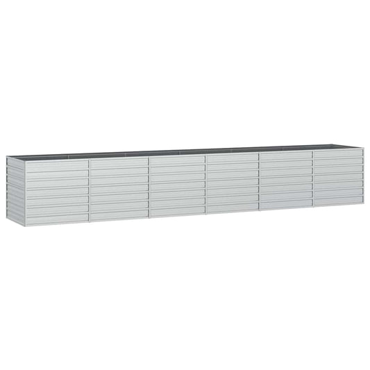 Garden Raised Bed 480x80x77 cm Galvanized Steel Silver