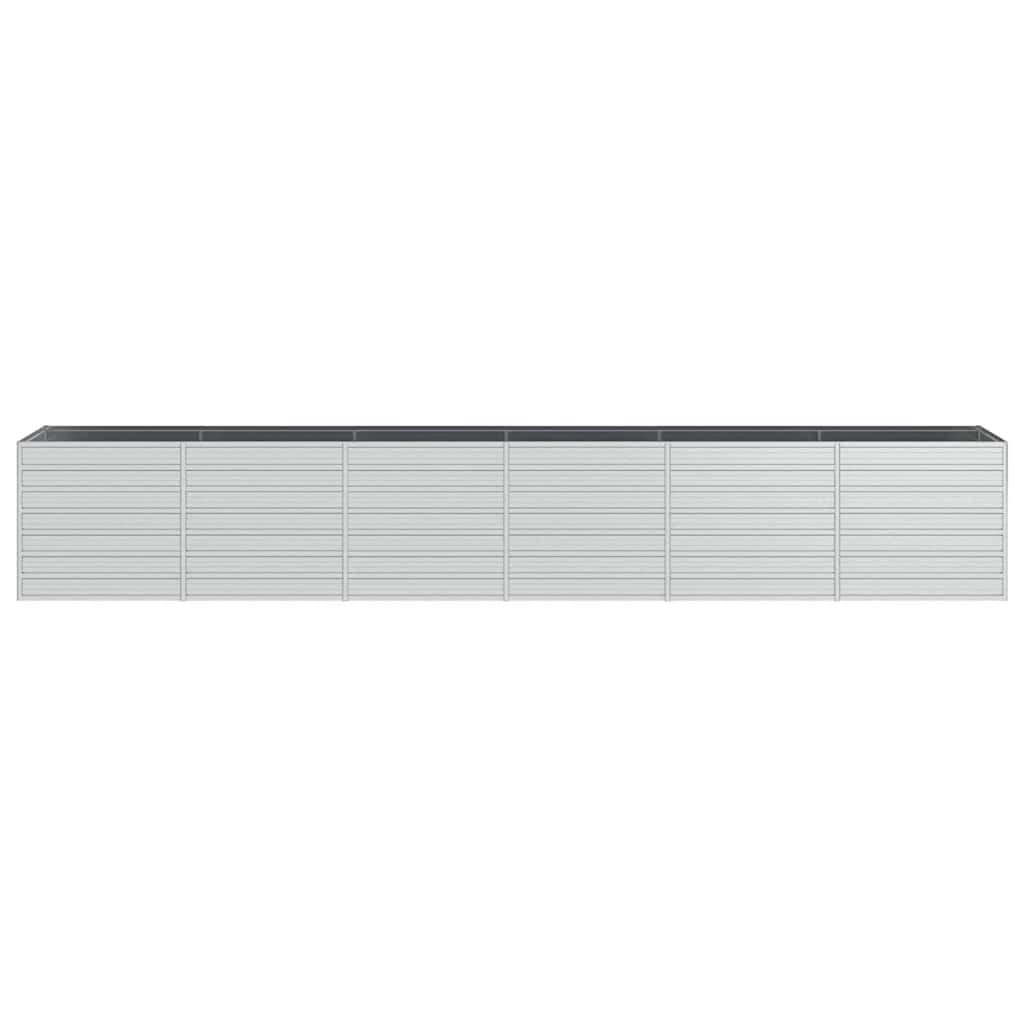Garden Raised Bed 480x80x77 cm Galvanized Steel Silver