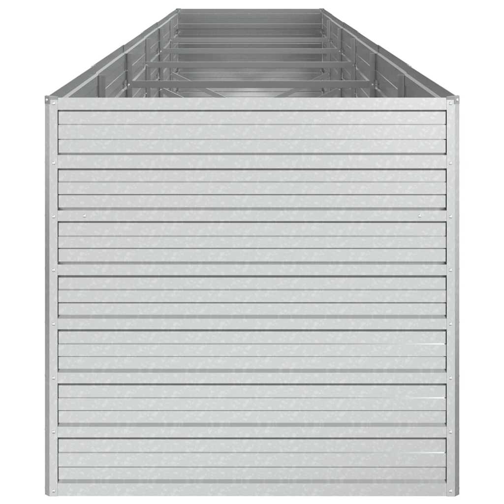 Garden Raised Bed 480x80x77 cm Galvanized Steel Silver