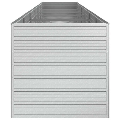 Garden Raised Bed 480x80x77 cm Galvanized Steel Silver