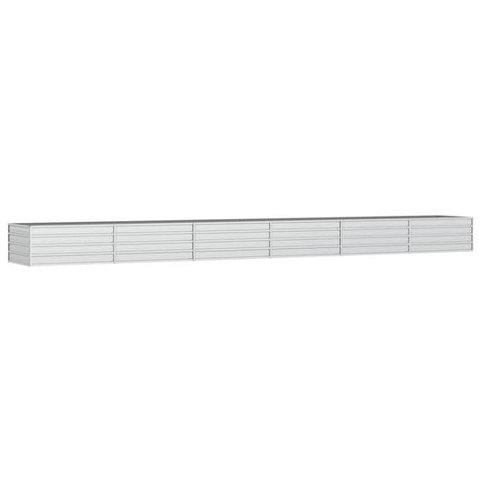 Garden Raised Bed 600x80x45 cm Galvanized Steel Silver