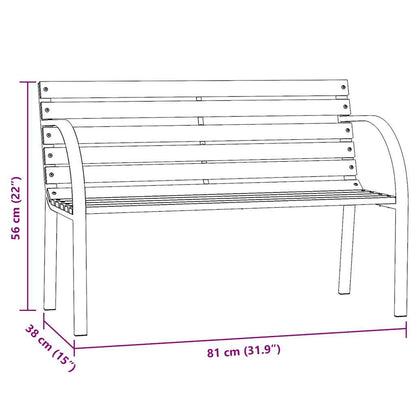 Garden Bench | Natural Wood | Chinese Fir Wood, Steel | Kids Size | Tough