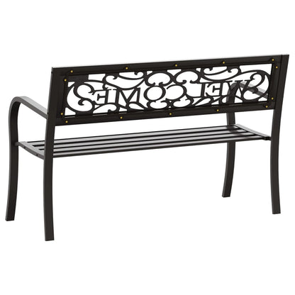 Garden Bench | Black | Powder-coated steel and plastic | Standard