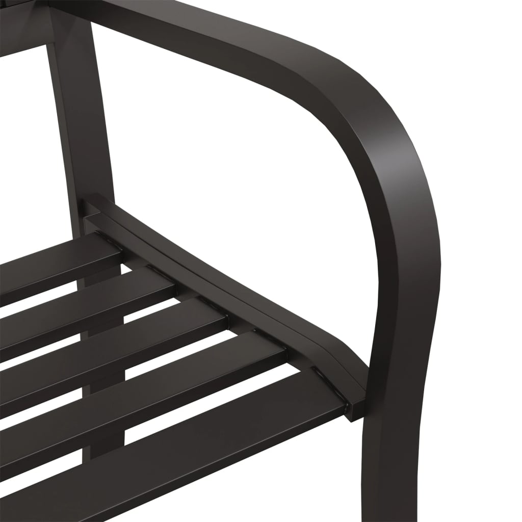Garden Bench | Black | Powder-coated steel and plastic | Standard