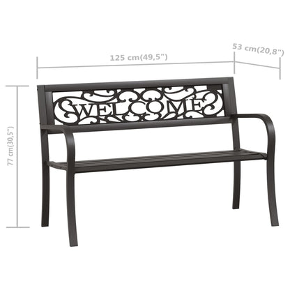 Garden Bench | Black | Powder-coated steel and plastic | Standard