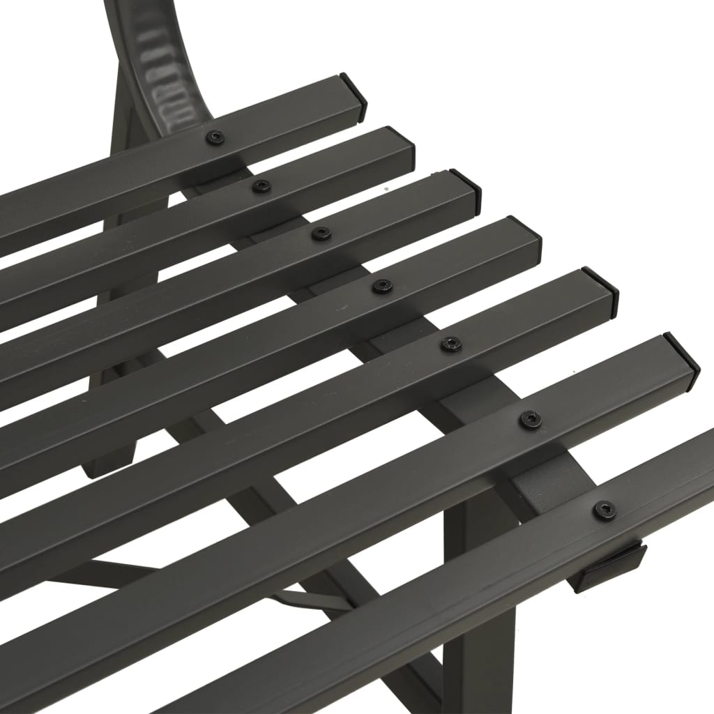 Garden Bench | Black | Powder-coated steel | Large | Durable