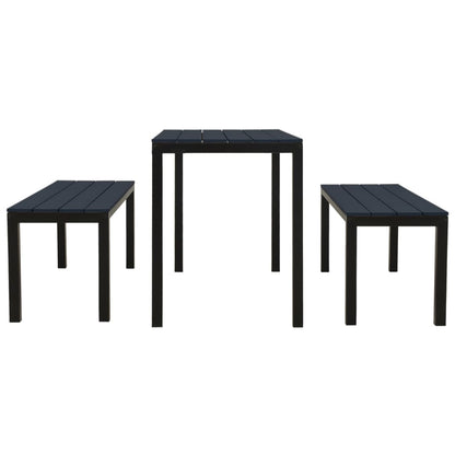 Garden Dining Set | Black | Steel, Wood Plastic Composites | Medium