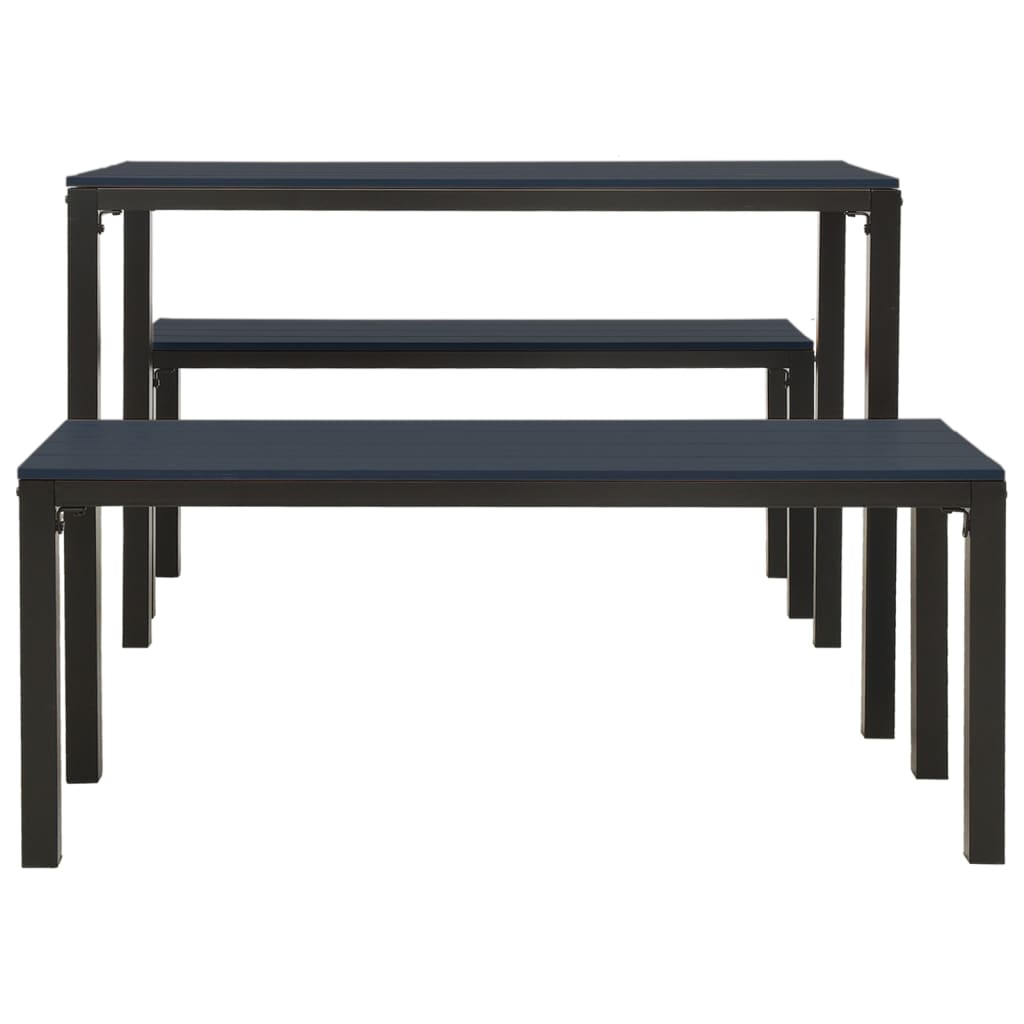 Garden Dining Set | Black | Steel, Wood Plastic Composites | Medium