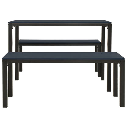 Garden Dining Set | Black | Steel, Wood Plastic Composites | Medium