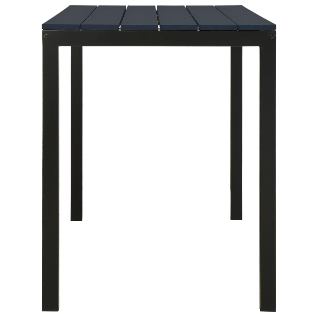 Garden Dining Set | Black | Steel, Wood Plastic Composites | Medium