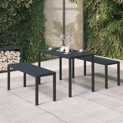 Garden Dining Set | Black | Steel, Wood Plastic Composites | Medium