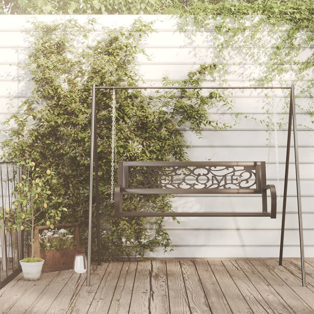 Garden Swing Bench | Black | Steel, Plastic | Medium | Hanging mount