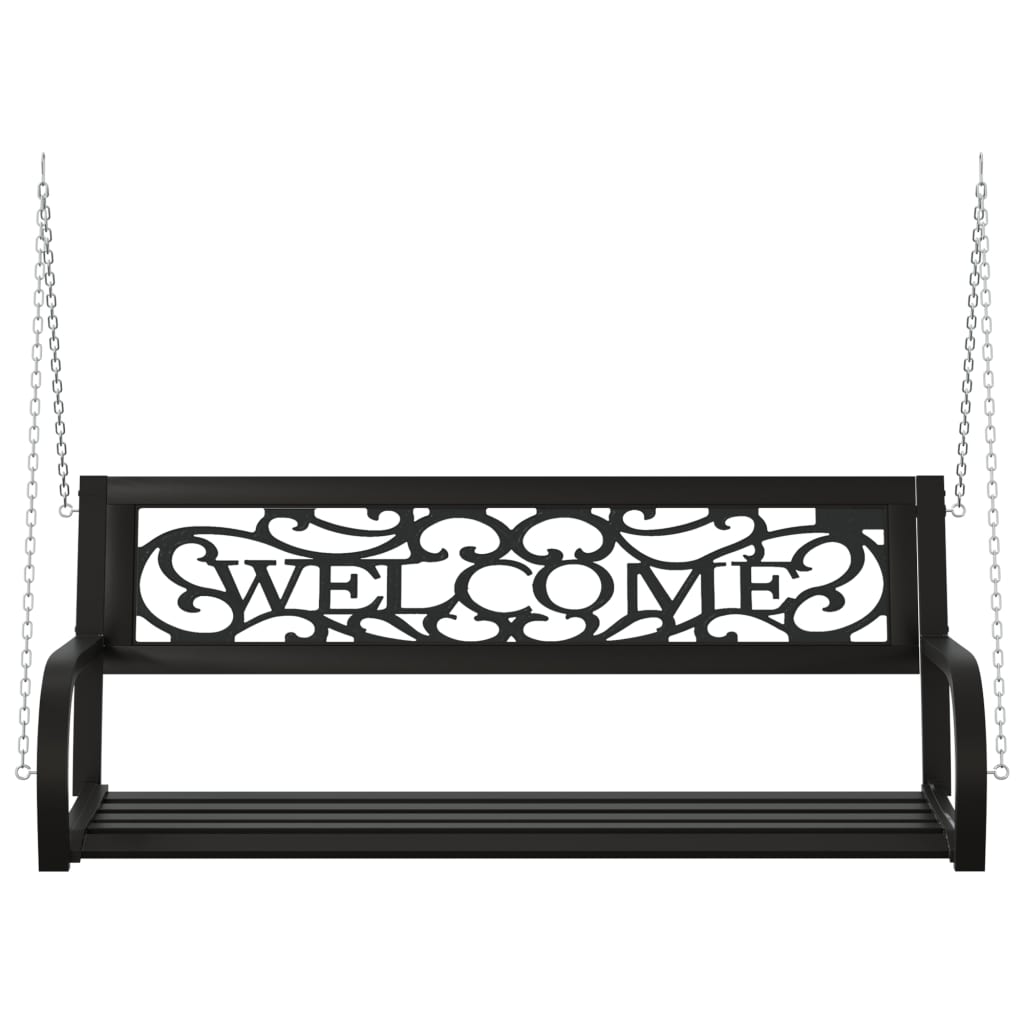 Garden Swing Bench | Black | Steel, Plastic | Medium | Hanging mount