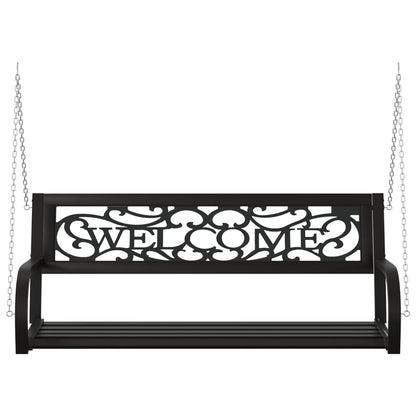 Garden Swing Bench | Black | Steel, Plastic | Medium | Hanging mount