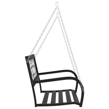 Garden Swing Bench | Black | Steel, Plastic | Medium | Hanging mount