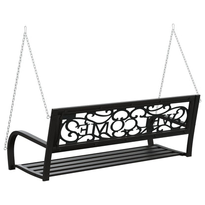 Garden Swing Bench | Black | Steel, Plastic | Medium | Hanging mount
